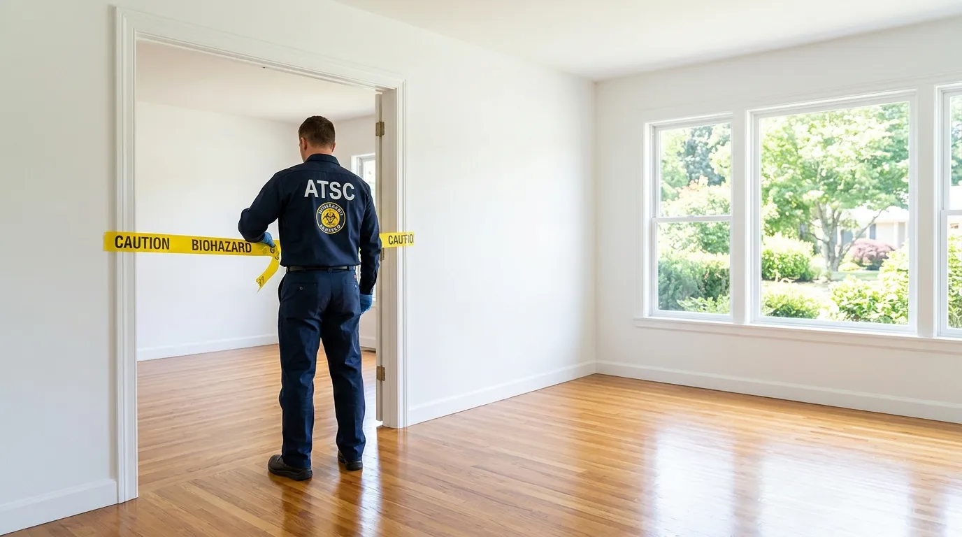 Certified biohazard cleanup crew performing Decomposition Cleanup in Bastrop